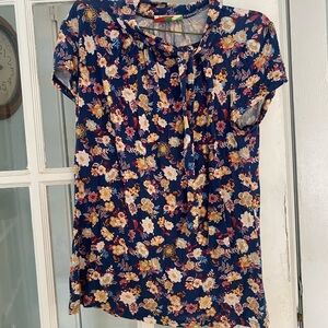 Modcloth Navy Floral Women's Blouse